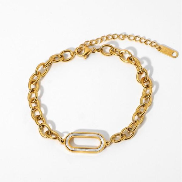 link, chain women shell u shaped stainless steel bracelet jewelry for ladies, Black
link, chain women shell u shaped stainless steel bracelet jewelry for ladies, Black
