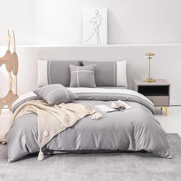 bedding sets comforter cover set single king size housse de couette light grey color bed linens with pillow covers
bedding sets comforter cover set single king size housse de couette light grey color bed linens with pillow covers