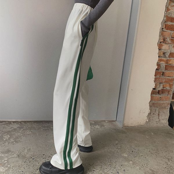 women's jumpsuits & rompers spring autumn korea fashion loose casual trousers women pants elastic waist green side stripe white wide le, Black;white
women's jumpsuits & rompers spring autumn korea fashion loose casual trousers women pants elastic waist green side stripe white wide le, Black;white