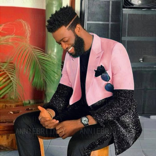 men's suits & blazers custom made fashion pink black shiny for men slim fit male prom party stage blazer with pants 2pcs casual tide su, White;black
men's suits & blazers custom made fashion pink black shiny for men slim fit male prom party stage blazer with pants 2pcs casual tide su, White;black
