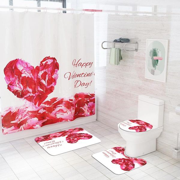 shower curtains 4pcs bathroom curtain non-slip rug set pedestal lid toilet cover bath mat valentine's day gifts for lover
shower curtains 4pcs bathroom curtain non-slip rug set pedestal lid toilet cover bath mat valentine's day gifts for lover