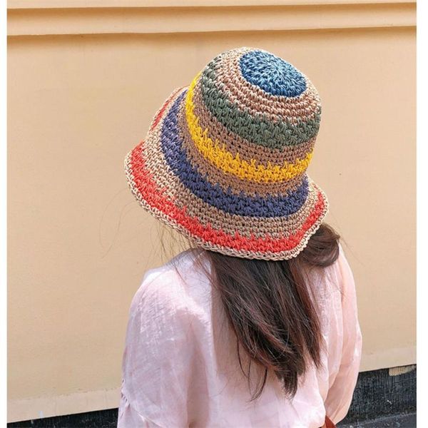 wide brim hats summer women's bucket hat straw made rainbow crochet foldable parent-child panama children female beach sun visor cap 20, Blue;gray
wide brim hats summer women's bucket hat straw made rainbow crochet foldable parent-child panama children female beach sun visor cap 20, Blue;gray