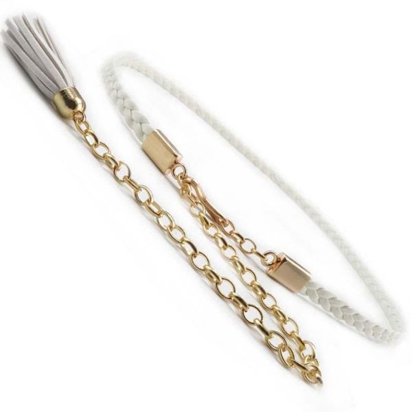 belts women 's metal waist chain braid belt narrow fashion large size rope white tassel lady models f0068, Black;brown
belts women 's metal waist chain braid belt narrow fashion large size rope white tassel lady models f0068, Black;brown