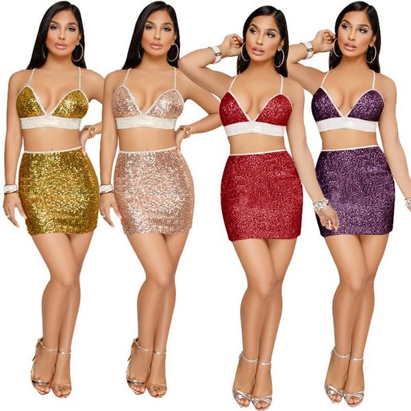 women's two piece pants sequin mini skirt outfits set women nightclub 2 v-neck backless bralette skinny hip shiny stage costume, White
women's two piece pants sequin mini skirt outfits set women nightclub 2 v-neck backless bralette skinny hip shiny stage costume, White