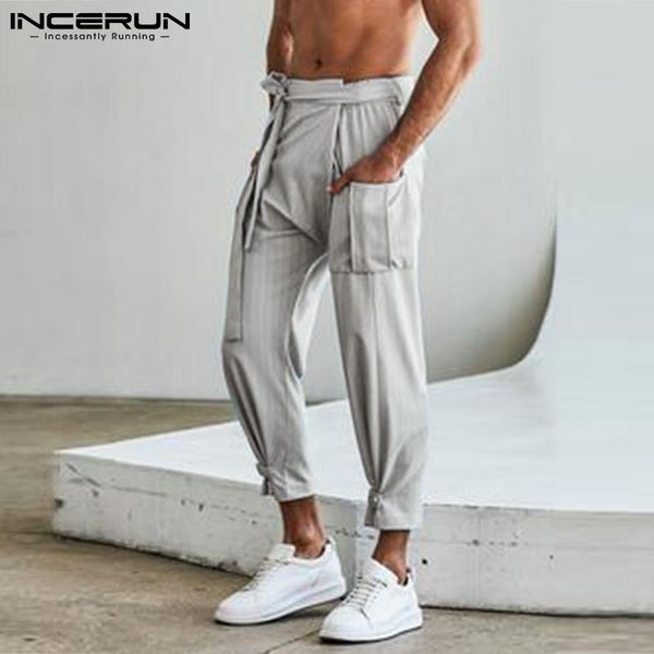 men's pants incerun fashion casual style men long streetwear all-match handsome well fitting pantalons striped trousers s-5xl, Black
men's pants incerun fashion casual style men long streetwear all-match handsome well fitting pantalons striped trousers s-5xl, Black