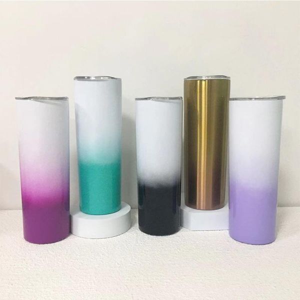 water bottles 8pcs/lot gradient 20oz skinny tumbler with lid straw bottle colorful eco-friendly vacuum insulated beer cup for gift
water bottles 8pcs/lot gradient 20oz skinny tumbler with lid straw bottle colorful eco-friendly vacuum insulated beer cup for gift