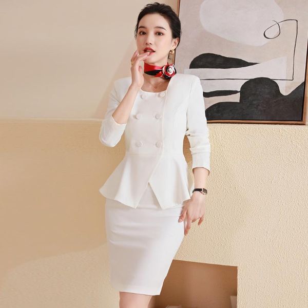 two piece dress fashion white blazer women business suits ladies skirt and jacket sets work wear office uniform styles
two piece dress fashion white blazer women business suits ladies skirt and jacket sets work wear office uniform styles