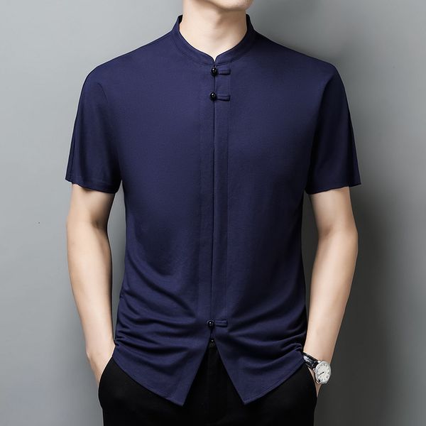 short men's sleeve shirt summer stand collar solid color no iron chinese style tang ice silk half, White;black
short men's sleeve shirt summer stand collar solid color no iron chinese style tang ice silk half, White;black