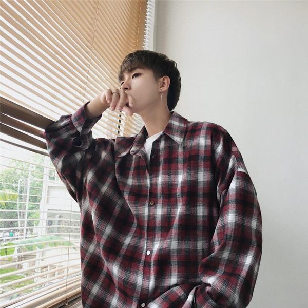 men's casual shirts plaid shirt men fashion retro loose large size long-sleeved man autumn street wear hip-hop male cotton clothes, White;black
men's casual shirts plaid shirt men fashion retro loose large size long-sleeved man autumn street wear hip-hop male cotton clothes, White;black