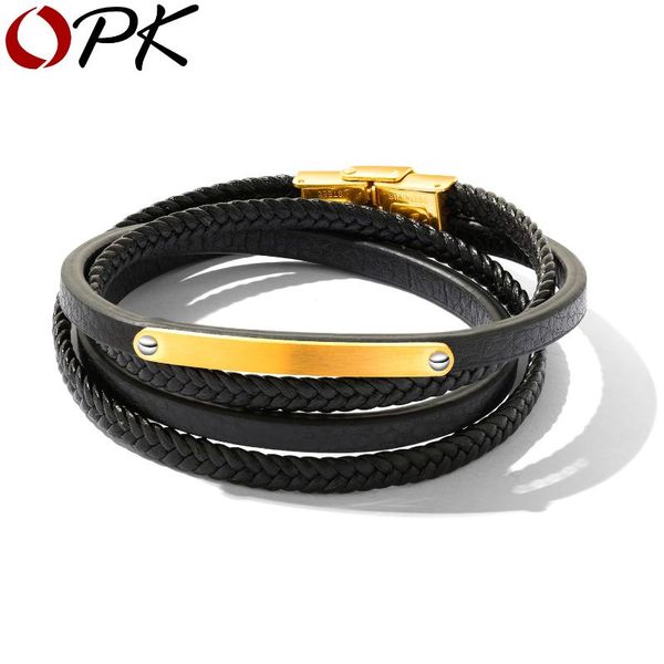 other bracelets opk fashion accessory leather multilayer charm bracelets&bangles for men woven wrist jewelry id customize engrave bracelet, Golden;silver
other bracelets opk fashion accessory leather multilayer charm bracelets&bangles for men woven wrist jewelry id customize engrave bracelet, Golden;silver