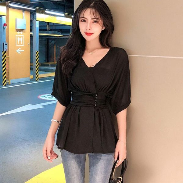 chiffon blouse women summer sweet blouses fashion v neck short sleeve shirt women's & shirts, White
chiffon blouse women summer sweet blouses fashion v neck short sleeve shirt women's & shirts, White