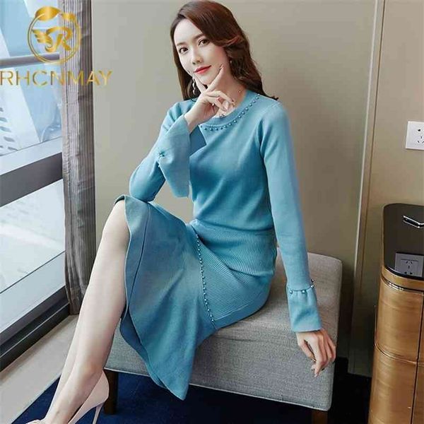 autumn and spring fashion two piece set women sweater pullover knitwear and split slim knit mid skirt elegant suits 210520, White
autumn and spring fashion two piece set women sweater pullover knitwear and split slim knit mid skirt elegant suits 210520, White