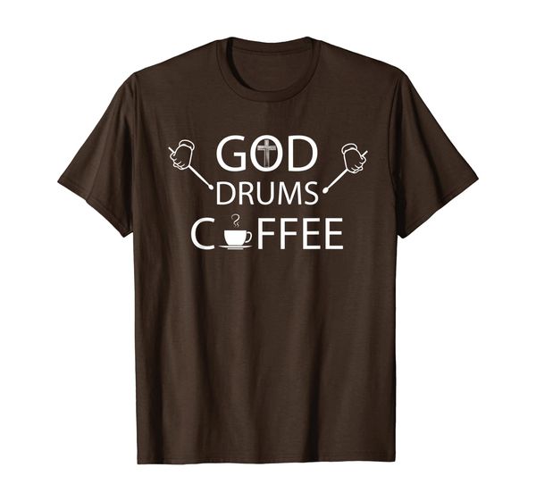 god drums coffee christian drummer drum sticks t-shirt, White;black 
god drums coffee christian drummer drum sticks t-shirt, White;black