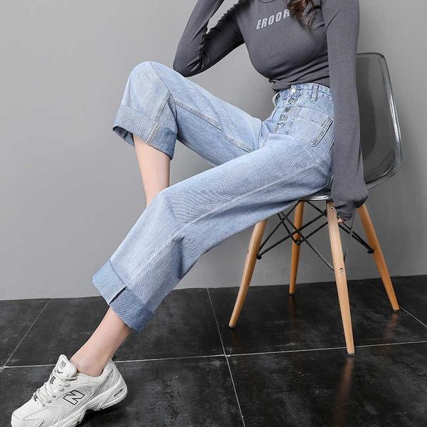 women's jeans icclek high waist wide leg women loose 2021 early spring straight mopping pants trend, Blue
women's jeans icclek high waist wide leg women loose 2021 early spring straight mopping pants trend, Blue