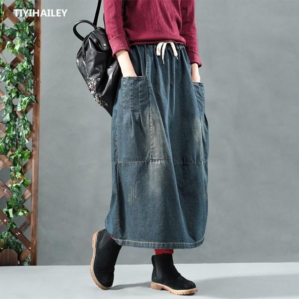 skirts tiyihailey 2021 cotton denim long mid-calf for women summer elastic waist a-line with big pockets, Black
skirts tiyihailey 2021 cotton denim long mid-calf for women summer elastic waist a-line with big pockets, Black