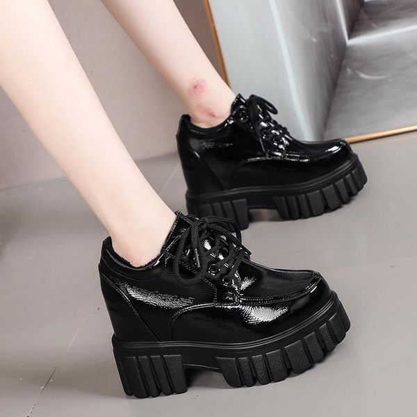 dress shoes 2022 women high platform autumn breathable leather casual height increasing cm thick sole ladies sneakers, Black
dress shoes 2022 women high platform autumn breathable leather casual height increasing cm thick sole ladies sneakers, Black