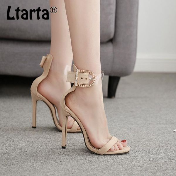 high-heeled buckle toe sandals gladiator women shoes woman high heels -168-7, Black