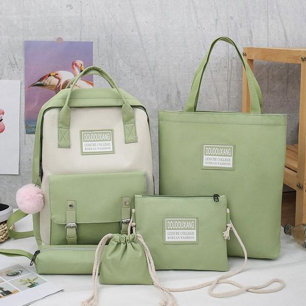 school bags 2021 5 piece set fashion canvas women backpack casual classical bag for teenage girls shoulder
school bags 2021 5 piece set fashion canvas women backpack casual classical bag for teenage girls shoulder