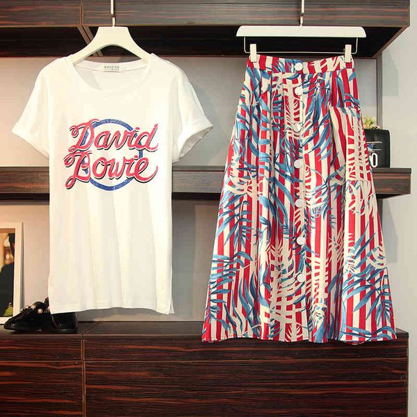 two piece dress summer fashion letter print short sleeve t-shirt + single-breasted striped mid skirt sets women 2 set 4py7, White
two piece dress summer fashion letter print short sleeve t-shirt + single-breasted striped mid skirt sets women 2 set 4py7, White