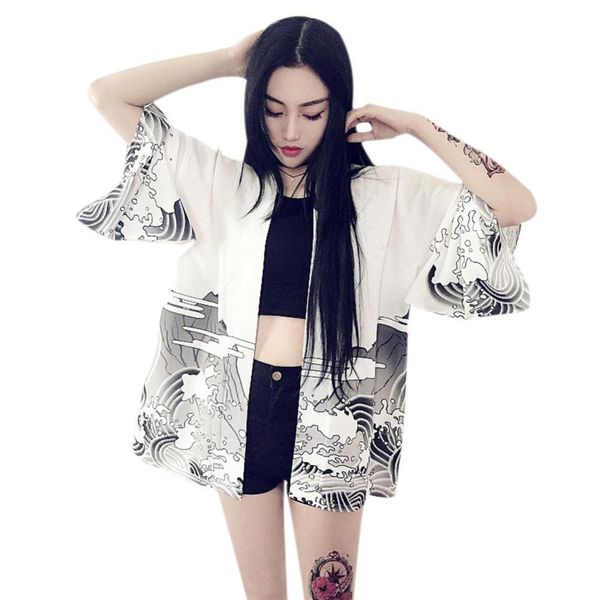 harajuku womens shirts kimono cardigan vintage casual summer dragon waves printed chiffon regular sun women clothing outerwear blouse, White
harajuku womens shirts kimono cardigan vintage casual summer dragon waves printed chiffon regular sun women clothing outerwear blouse, White