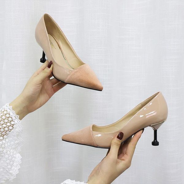 dress shoes elegant patchwork pumps woman mary jane office flock&patent leather tacones pointed toe stiletto high heels women, Black
dress shoes elegant patchwork pumps woman mary jane office flock&patent leather tacones pointed toe stiletto high heels women, Black