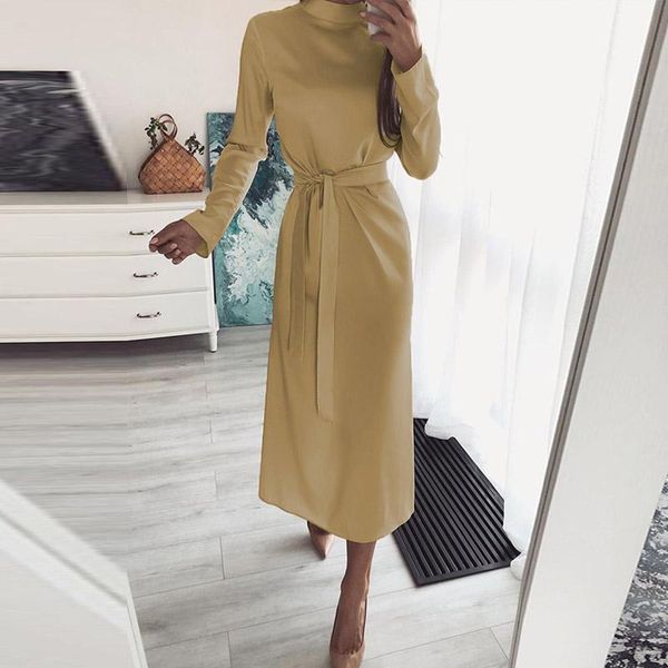 casual dresses spring and autumn fashion high neck tie long sleeve party dress simple elegant pure color female a-line, Black;gray
casual dresses spring and autumn fashion high neck tie long sleeve party dress simple elegant pure color female a-line, Black;gray