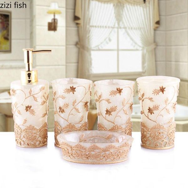 bath accessory set five-piece bathroom european style home use accessories silver lotion bottle mouthwash cup toothbrush storage rack
bath accessory set five-piece bathroom european style home use accessories silver lotion bottle mouthwash cup toothbrush storage rack