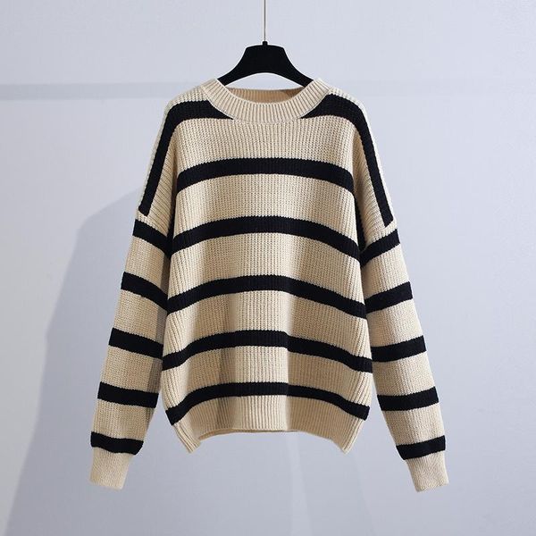 women's sweaters vintage striped knitted women sweater pullovers autumn winter 2021 elastic elegant female pulls outwear coats, White;black
women's sweaters vintage striped knitted women sweater pullovers autumn winter 2021 elastic elegant female pulls outwear coats, White;black