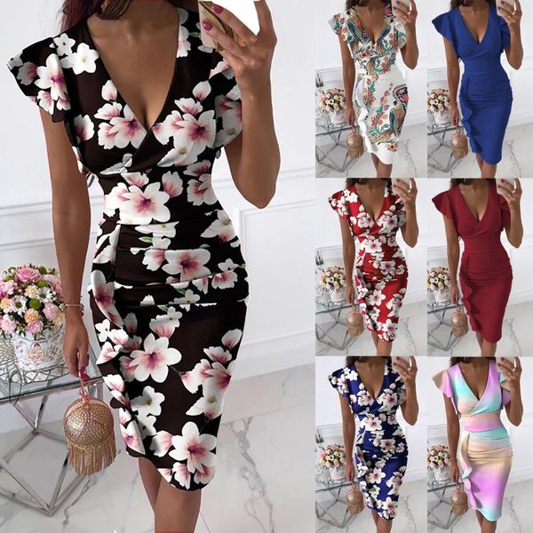 casual dresses women v-neck flowers printing slimming ruffle hem ruched bodycon high waist sleeveless midi dress robe vestido, Black;gray
casual dresses women v-neck flowers printing slimming ruffle hem ruched bodycon high waist sleeveless midi dress robe vestido, Black;gray