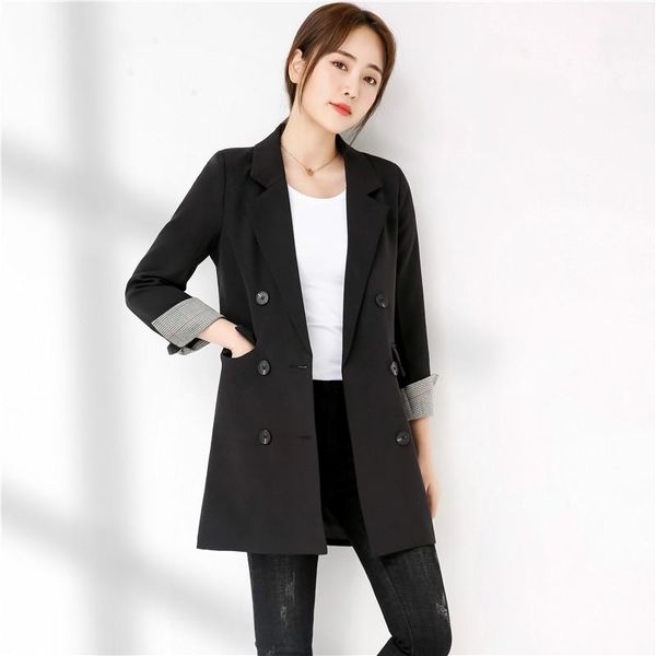 women's suits & blazers women and jackets spring autumn casual long wide waisted solid female jacket plus size, White;black
women's suits & blazers women and jackets spring autumn casual long wide waisted solid female jacket plus size, White;black