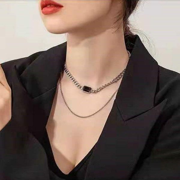chains stainless steel color double sided zircon inlaid chain split double-layer necklaces fashion jewelry for women, Silver
chains stainless steel color double sided zircon inlaid chain split double-layer necklaces fashion jewelry for women, Silver