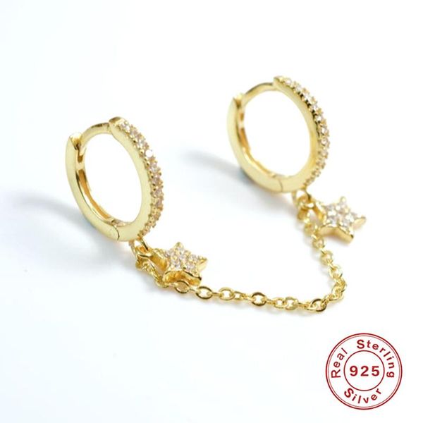 hoop & huggie aide 925 sterling silver 9mm ear cuff earring hand locker safety chain with zircon cz crystal star pendant fine jewelry, Golden;silver
hoop & huggie aide 925 sterling silver 9mm ear cuff earring hand locker safety chain with zircon cz crystal star pendant fine jewelry, Golden;silver