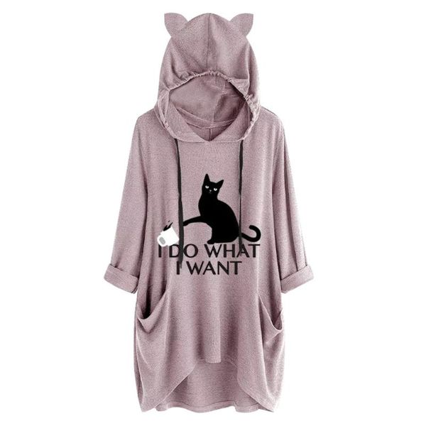 women's blouses & shirts blouse hoodies shirt women casual print cat ear hooded long sleeves pocket irregular fashion femme #11, White
women's blouses & shirts blouse hoodies shirt women casual print cat ear hooded long sleeves pocket irregular fashion femme #11, White