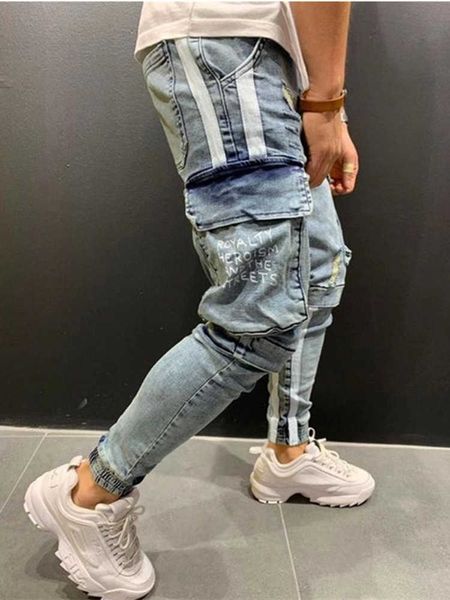 fashion men's jeans autunn three-dimensional large pockets vertical splice pencil pants casual loose street motorcycle trousers x0621, Blue
fashion men's jeans autunn three-dimensional large pockets vertical splice pencil pants casual loose street motorcycle trousers x0621, Blue