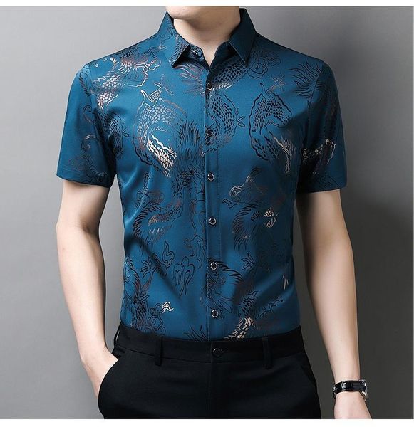 men's dress shirts ice silk shirt casual lapel thin short-sleeved tide jacquard dragon pattern half-sleeved bottoming, White;black
men's dress shirts ice silk shirt casual lapel thin short-sleeved tide jacquard dragon pattern half-sleeved bottoming, White;black