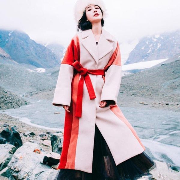 woolen coat women outerwear 2021 autumn winter clothes elegant belted patchwork color overcoat ladies long coats1, Black
woolen coat women outerwear 2021 autumn winter clothes elegant belted patchwork color overcoat ladies long coats1, Black