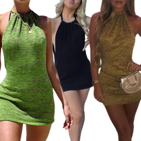 casual dresses women sleeveless halter backless knit bodycon mini sweater dress clubwear e56c, Black;gray
casual dresses women sleeveless halter backless knit bodycon mini sweater dress clubwear e56c, Black;gray