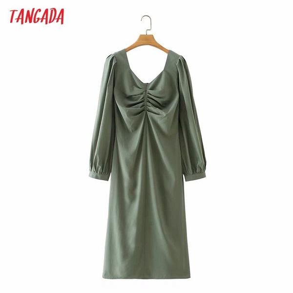casual dresses tangada female dress green pleated long sleeve females midi vestidos 3f03, Black;gray
casual dresses tangada female dress green pleated long sleeve females midi vestidos 3f03, Black;gray
