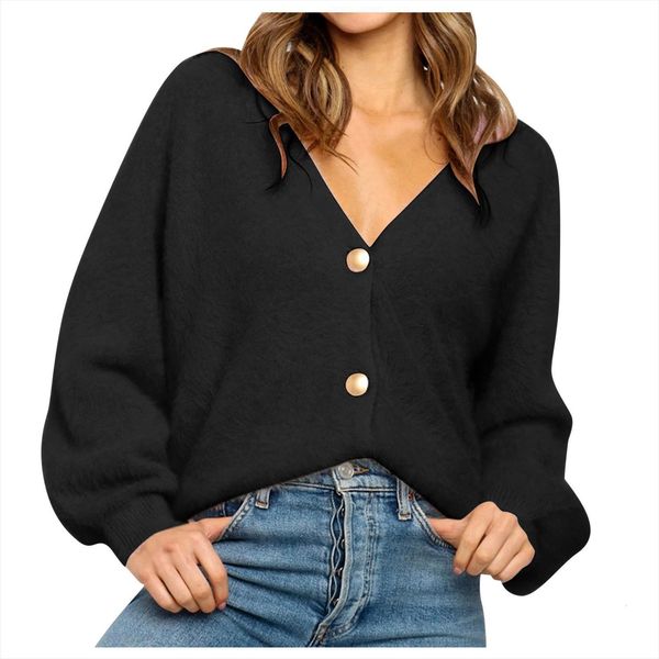 ladies women autumn winter sweaters fashion v neck long sleeve solid button loose sweater outer cardigan mujer d8, White;black
ladies women autumn winter sweaters fashion v neck long sleeve solid button loose sweater outer cardigan mujer d8, White;black