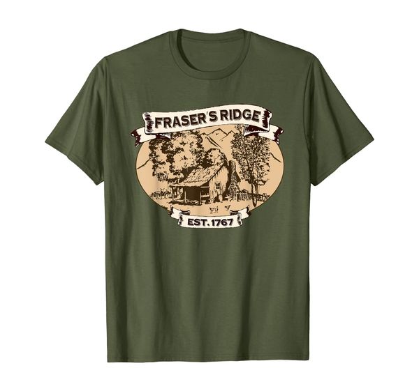 fraser's ridge t-shirt - est. 1767 - log cabin, White;black