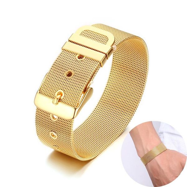 cuff stylish milanese band men women bracelet stainless steel watch strap bangle brackelts brazalet adjustable male jewelry, White
cuff stylish milanese band men women bracelet stainless steel watch strap bangle brackelts brazalet adjustable male jewelry, White