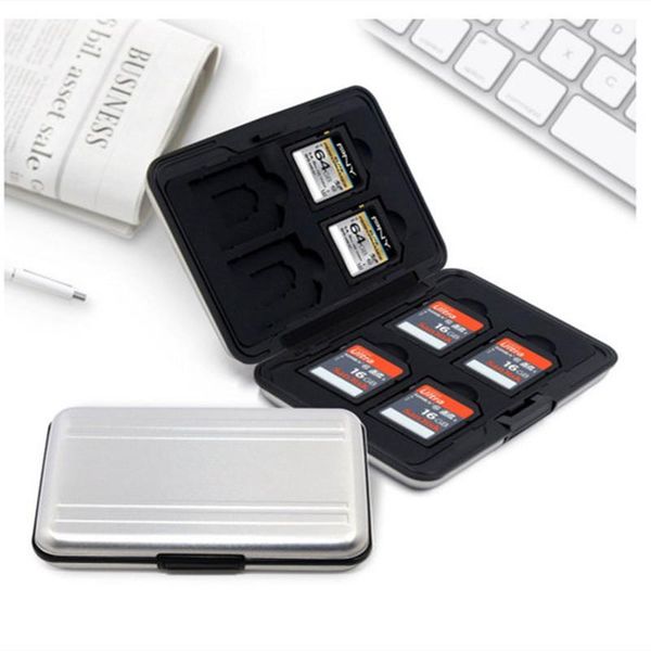 card holders silver micro sd holder sdxc storage memory case protector aluminum 16 solts for sd/ sdhc/ sdxc/, Brown;gray
card holders silver micro sd holder sdxc storage memory case protector aluminum 16 solts for sd/ sdhc/ sdxc/, Brown;gray