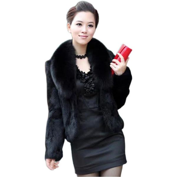 women's fur & faux elegant slim women winter jacket high imitation thick warm female coat ladie short g067, Black
women's fur & faux elegant slim women winter jacket high imitation thick warm female coat ladie short g067, Black