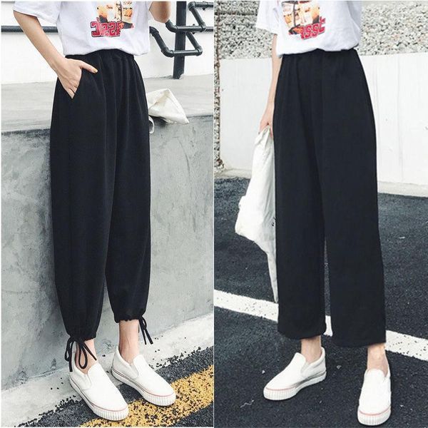 wide leg pants women's summer kpop version loose versatile nine point high waist radish lantern casual large straight & capris, Black;white
wide leg pants women's summer kpop version loose versatile nine point high waist radish lantern casual large straight & capris, Black;white