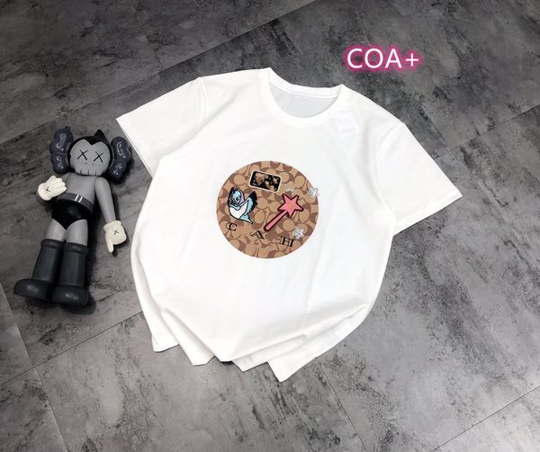 21 summer fashion coa + embroidered short sleeve t-shirt, crew neck, casual, loose and fashionable, White
21 summer fashion coa + embroidered short sleeve t-shirt, crew neck, casual, loose and fashionable, White