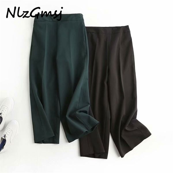 nlzgmsj england style fashion simple solid high waist loose wide leg pant pantalones mujer pantalon femme trousers 210628, Black;white
nlzgmsj england style fashion simple solid high waist loose wide leg pant pantalones mujer pantalon femme trousers 210628, Black;white