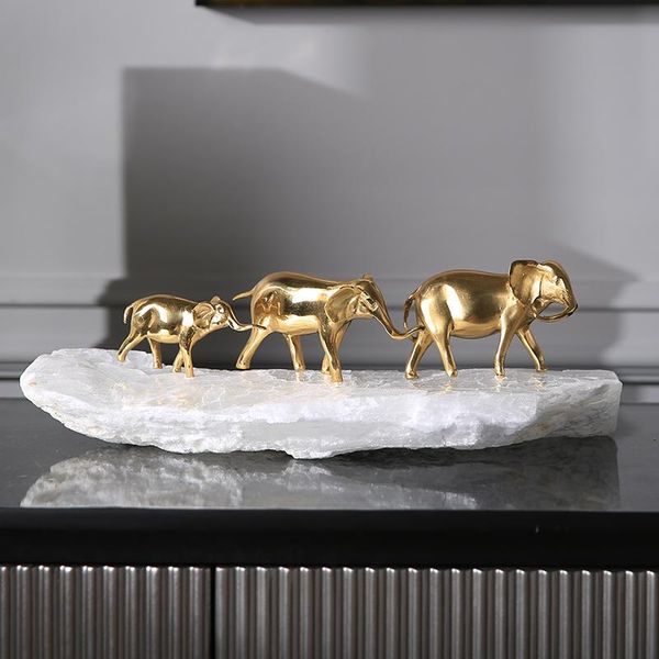 decorative objects & figurines luxurious three copper elephants stand on natural crystal stones modern statue figurine crafts home decor acc
decorative objects & figurines luxurious three copper elephants stand on natural crystal stones modern statue figurine crafts home decor acc