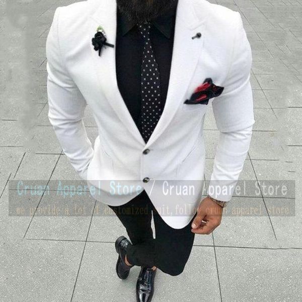 men's suits & blazers custom made classic white suit sets 2 pieces slim fit formal prom wedding groomsmen groom men tuxedo jacket pants, White;black
men's suits & blazers custom made classic white suit sets 2 pieces slim fit formal prom wedding groomsmen groom men tuxedo jacket pants, White;black