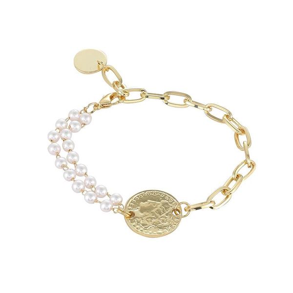 link, chain 2021 european and american bracelets coin shape beads sweet cool women's accessories, Black
link, chain 2021 european and american bracelets coin shape beads sweet cool women's accessories, Black