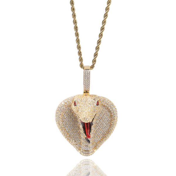 hip hop cobra pendant necklaces for men women luxury designer mens bling diamond gold chain necklace jewelry love gift, Silver
hip hop cobra pendant necklaces for men women luxury designer mens bling diamond gold chain necklace jewelry love gift, Silver